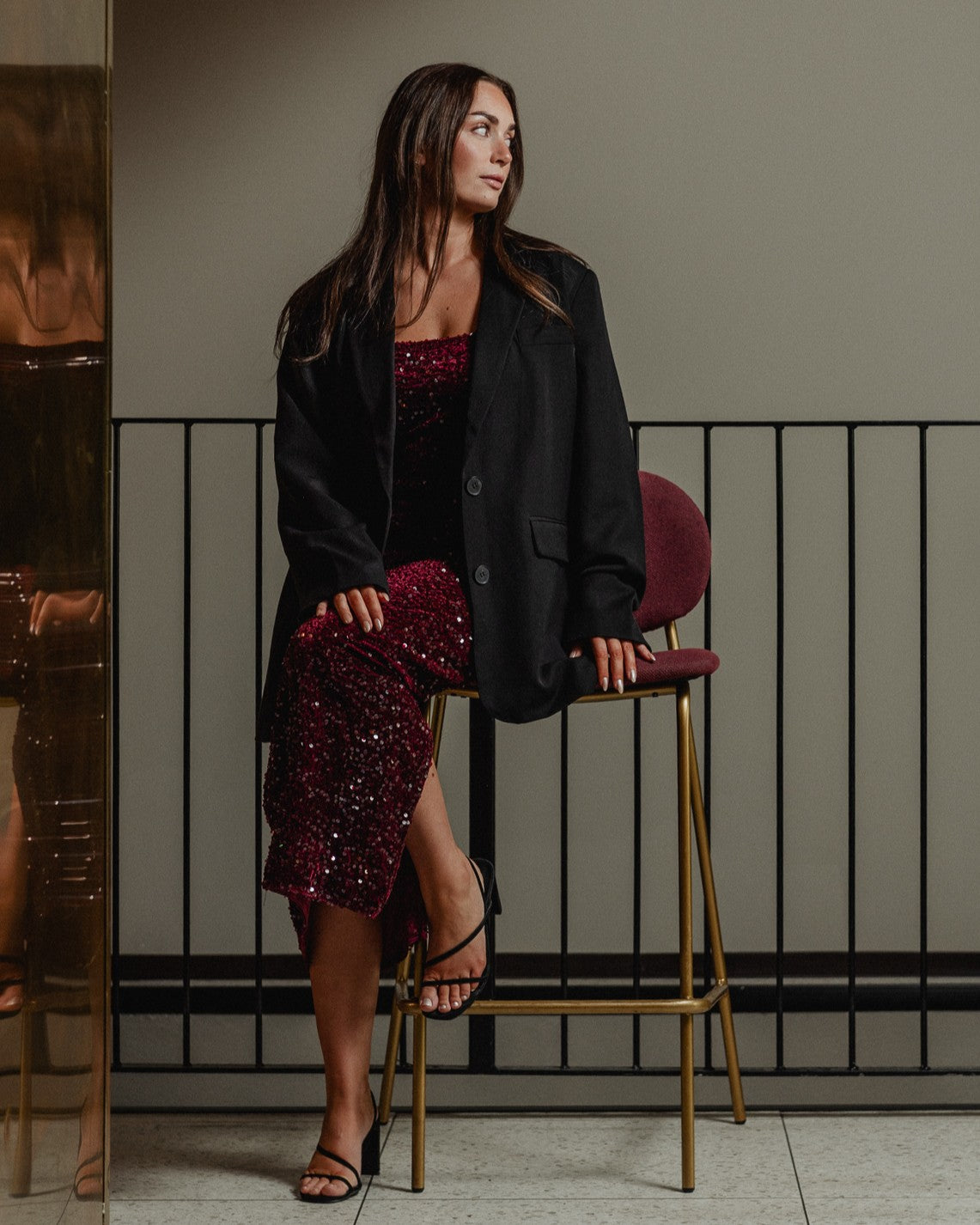 PCKAM ANKLE DRESS - Tawney Port